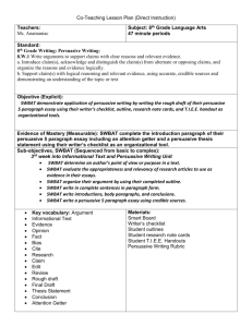 Co-Teaching Lesson Plan (Direct Instruction) Teachers: Ms