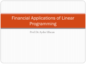 Financial Applications of Linear Programming