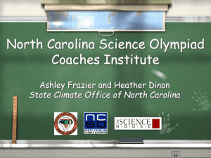 North Carolina Science Olympiad Coaches Institute