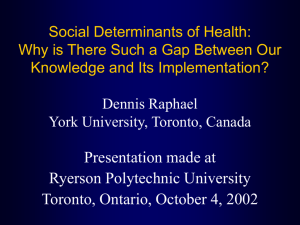 Economic Inequality and Health: Policy Implications