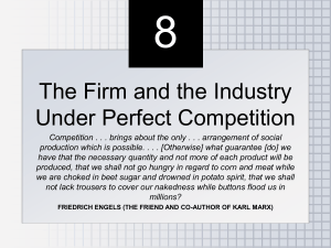 Chapter 10 THE FIRM AND THE INDUSTRY UNDER PERFECT
