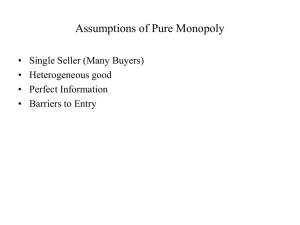 Lecture 4: Perfect Competition and Pure Monopoly