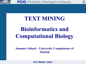 TEXT MINING (2005) - Computational Systems Biology Group (CNB