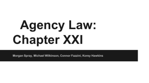 Agency Law: Chapter XXI
