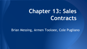 Chapter 13: Sales Contracts