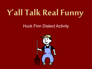 Huck Finn Dialect Activity