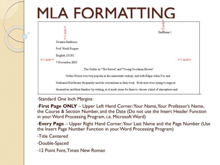 mla format used for