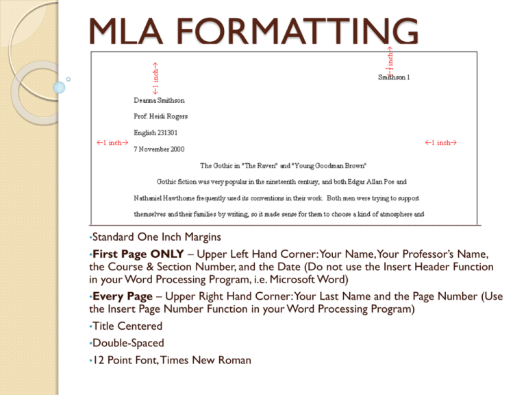 mla formatting an essay