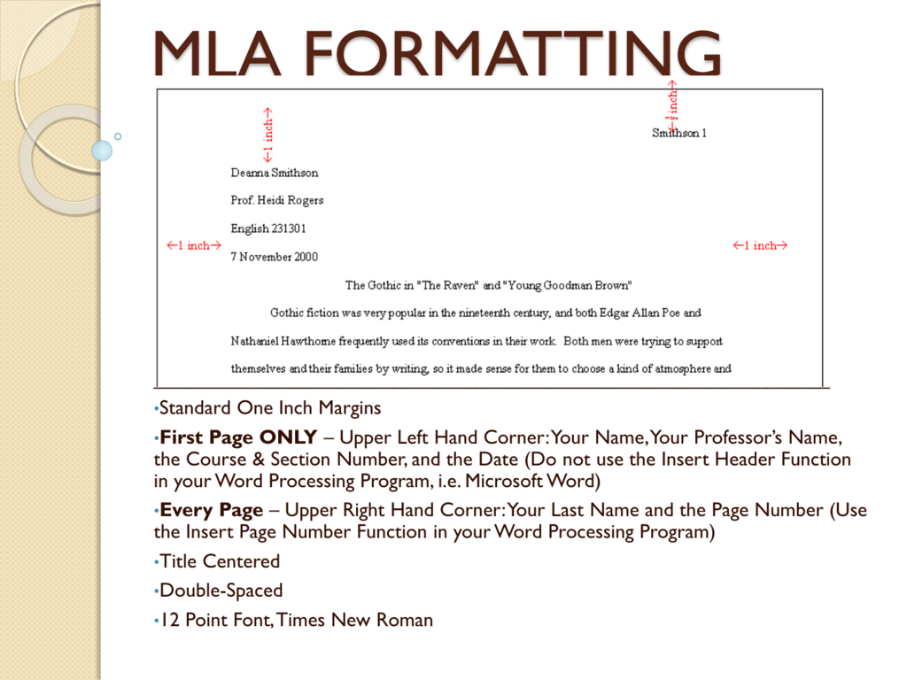 mla format paper date