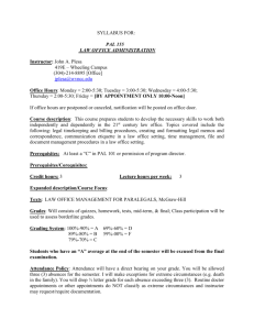 PAL 155 - Law Office Administration Syllabus