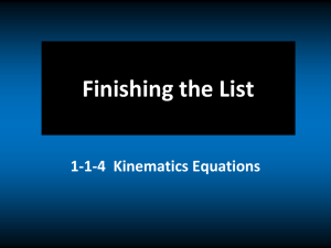 Kinematics Equations