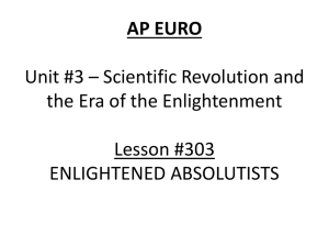 Lesson 303 - Enlightened Absolutists