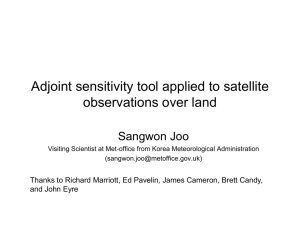 Adjoint sensitivity tool applied to satellite observations over