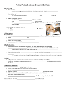 Political Parties guided notes