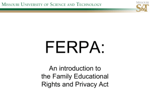 FERPA in Brief: An introduction to the Family Educational Rights and