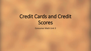 Credit Cards and Credit Scores PowerPoint