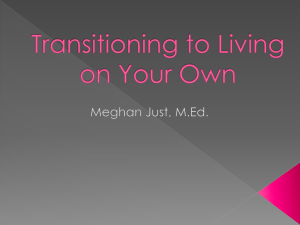 Transitioning to Living on Your Own