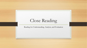 Close Reading types of question - Mr Clark