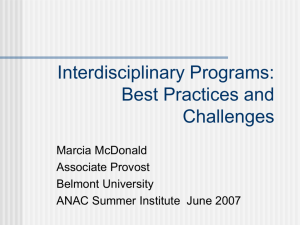 Interdisciplinary Programs: Best Practices and