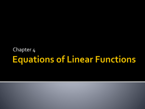 Algebra 1 Chapter 4 power point