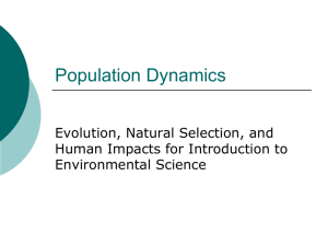 Population Dynamics (Week Seven)