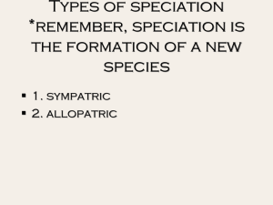 types of speciation