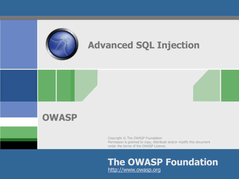 Advanced sql injection