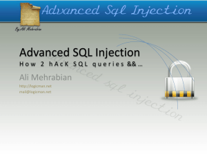 Advanced SQL Injection