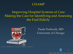 Slide Presentation - Curriculum for the Hospitalized Aging Medical