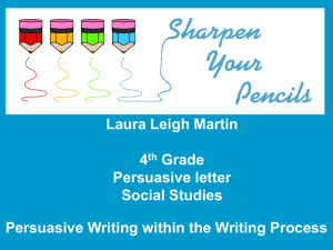 Laura Leigh Martin 4th Grade Persuasive letter Social Studies