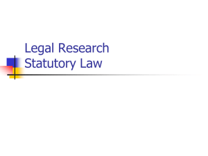 Legal Research Statutory Law
