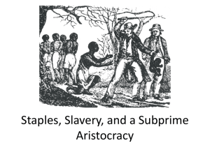 Staples, Slavery, and a Subprime Aristocracy