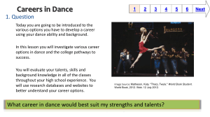 Careers in Dance - Baltimore County Public Schools