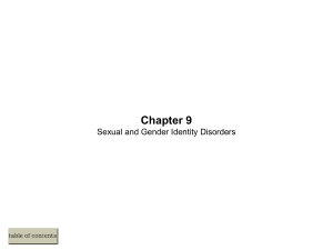 Durand and Barlow Chapter 9: Sexual and Gender Identity Disorders