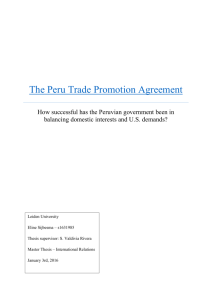 The Peru Trade Promotion Agreement