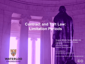 Contract and Tort Law: Limitation Periods