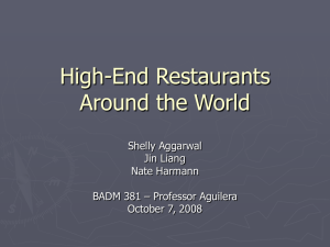 High End Restaurants around the World