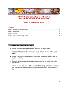 Week 10: The Digital Divide