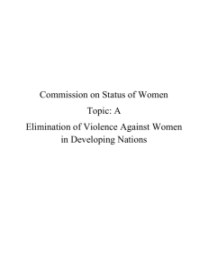 Commission on Status of Women Topic: A Elimination of Violence