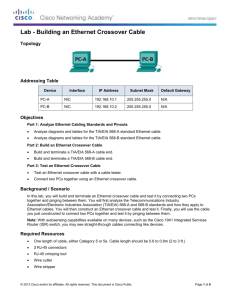 4.2.2.7 Lab - Building an Ethernet Crossover Cable