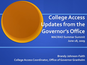 State Town Hall College Access Updates from the Governor*s Office