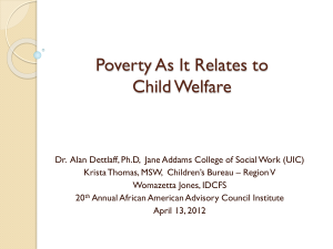 Poverty as it Relates to Child Welfare