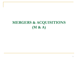 TYPES OF MERGERS LONG-FORM FREEZEOUT MERGER