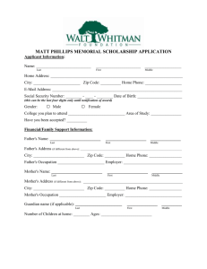 Matt Phillips Memorial Scholarship Application