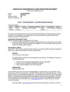 MOBIUS SLIP ASSIGNMENTS & CASES DEFINITION DOCUMENT