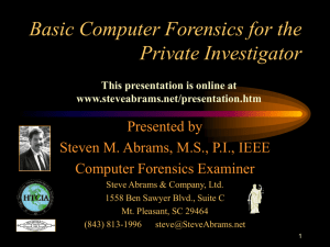 Basic Computer Forensics for the Private Investigator