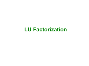 Elementary Matrices and LU Factorization: PowerPoint Slides