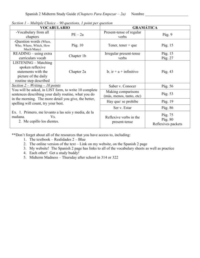 Study Guide MIDTERM