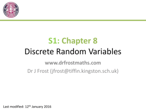 Chapter 8 - Discrete Random Variables