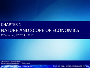Chapter 1: Nature and Scope of Economics